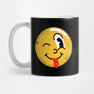 Winking tongue out emoji yellow Mug